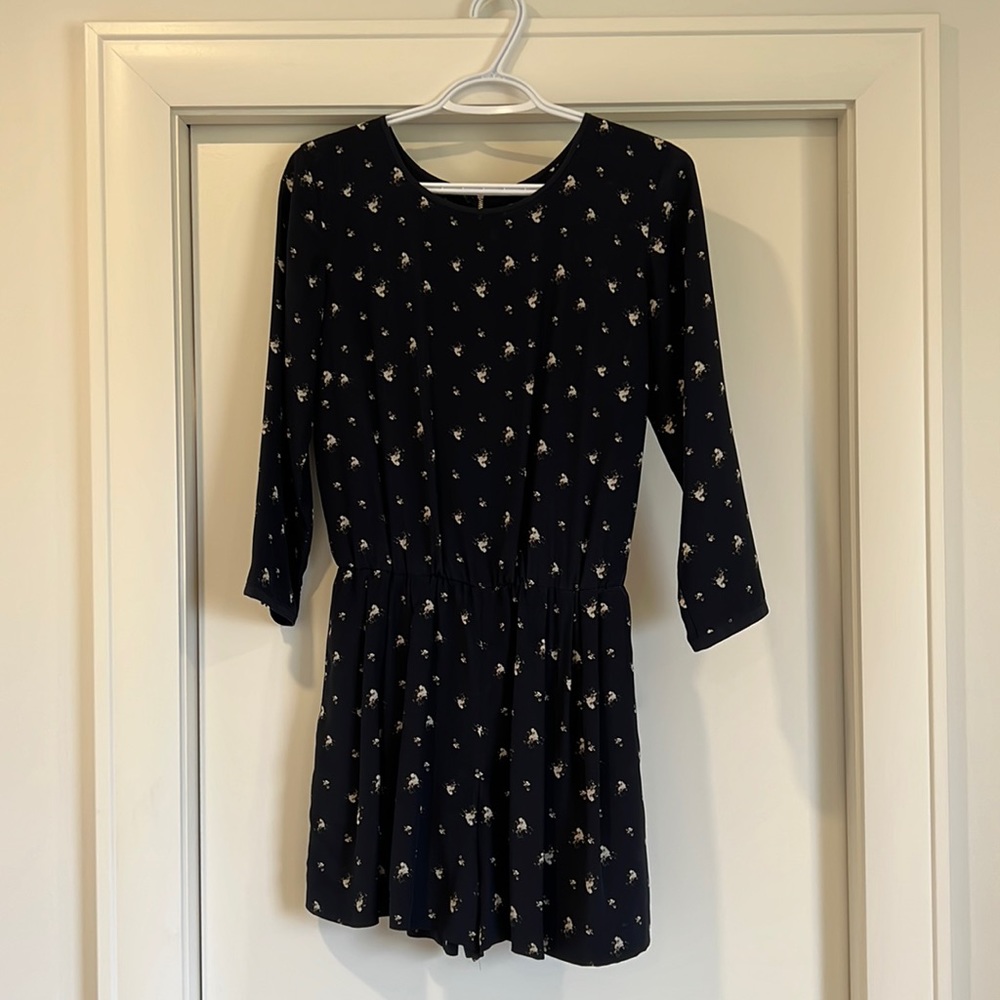 Club Monaco Isra Silk Floral Shorts Romper